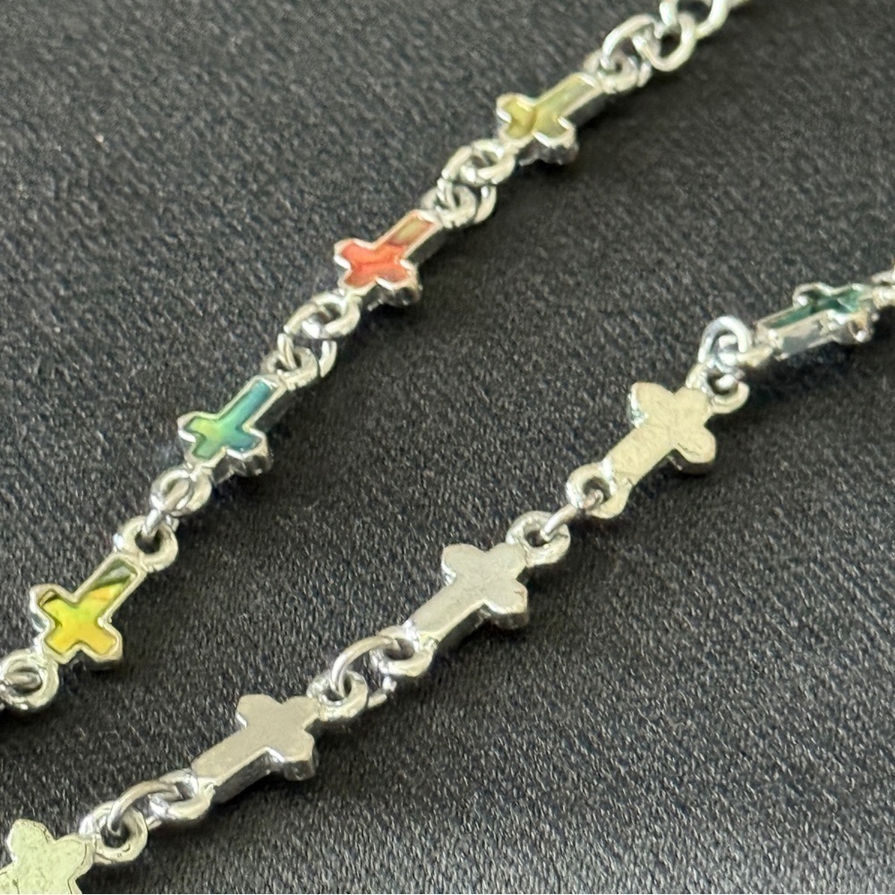 Multi-Color Cross Charm Bracelet - Picture 4 of 6